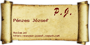 Pénzes József névjegykártya