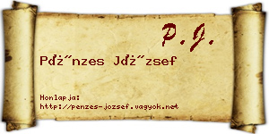 Pénzes József névjegykártya